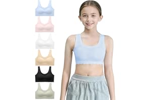 Demifill Teen Girls Seamless Sports Bra Tagless No Show Training Bra with Removable Padding Bras for Teens Multipack