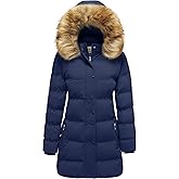 WenVen Women's Winter Long Puffer Coat Parka Jacket with Faux Fur Removable Hood