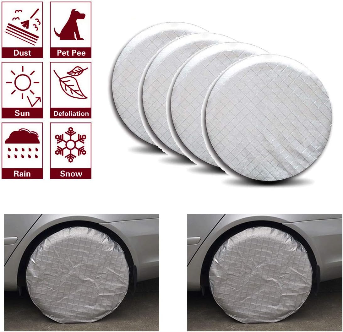 Tire Covers Set of 4 Fits 2729 Inch Tire Diameter L,Waterproof
