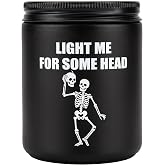Coytlykne Halloween Skull Pattern Scented Soy Wax Candle, Black Decorative Candle, Scented Candle for Indoor Party Layout, Holiday Ornament and Gift Giving （Style C）