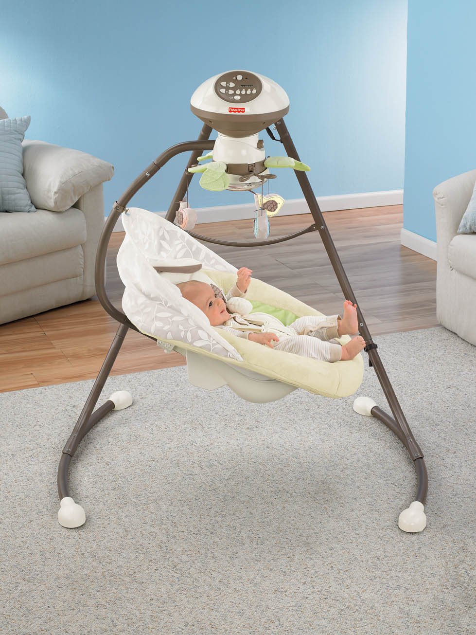 Fisher-Price Snugabunny Cradle 'N Swing with Smart Swing Technology:  Amazon.com.au: Baby