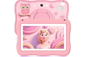 TOPELOTEK Kids Tablet 7IN Toddler Tablet for Kids, Children Tablets for Toddlers with Parental Controls, Camera, Shockproof Case, Kids Learning Apps Pre-Installed Kid’s Educational Tablets for Boy Girl (Pink)