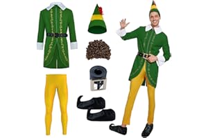 RTOPDS The Elf Costume Men Halloween Christmas Elf Costume Cosplay Costumes (Large)