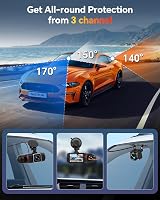 Kussla 3 Channel Dash Cam Front Inside Rear 1080P 64GB Night Vision G-Sensor view 6