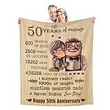 50th Anniversary Blanket Gifts, Golden 50th Wedding