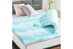 OLIXIS Mattress Topper Twin Memory Foam, 2 Inch Thick Gel Infused Bed Toppers for Twin Size Bed, Soft Mattress Pads for Sleeper Sofa, RV, Camper, Blue
