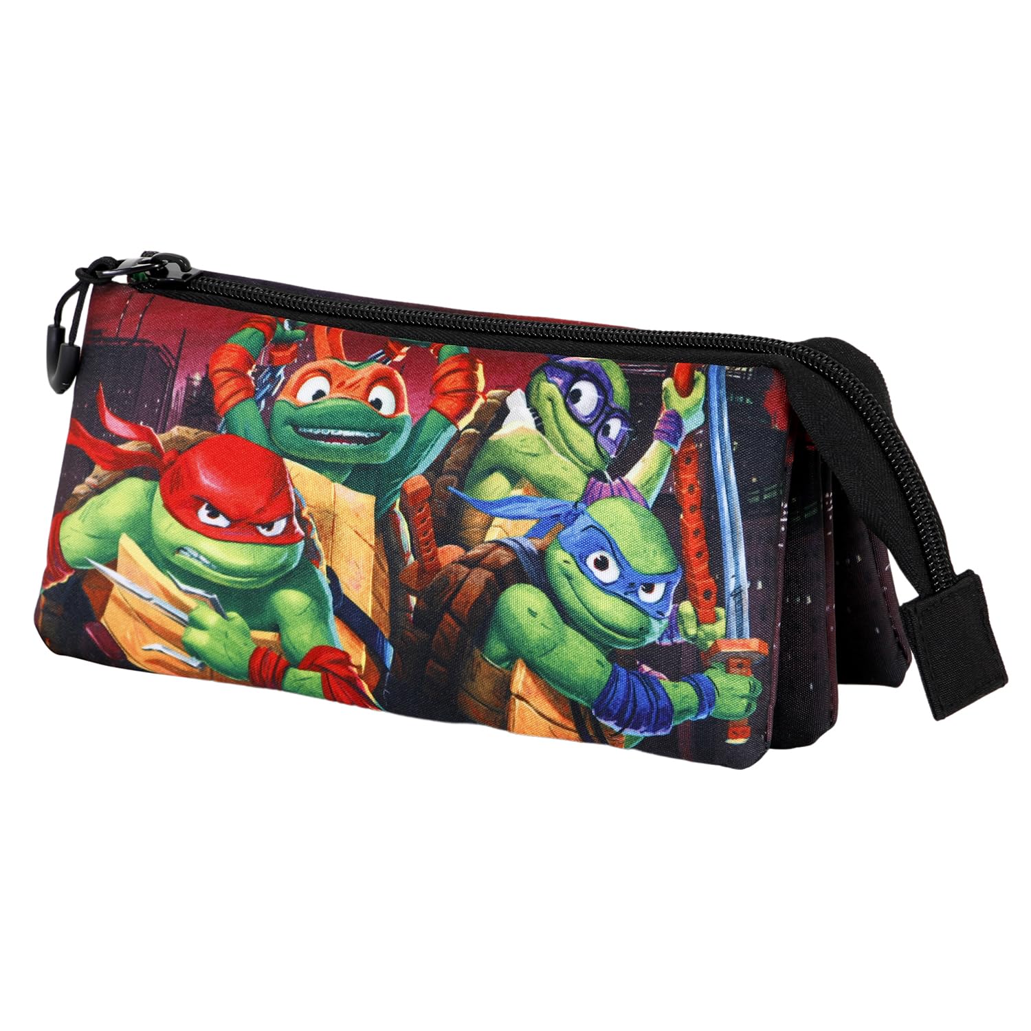 Karactermania Ninja Turtles Ninjas-FAN Triple Pencil Case 2.0, Multicolour, 23 x 11 cm
