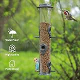 Urban Deco 6 Port Tube Bird Feeder Gray Weatherproof Hanging Hanger view 5