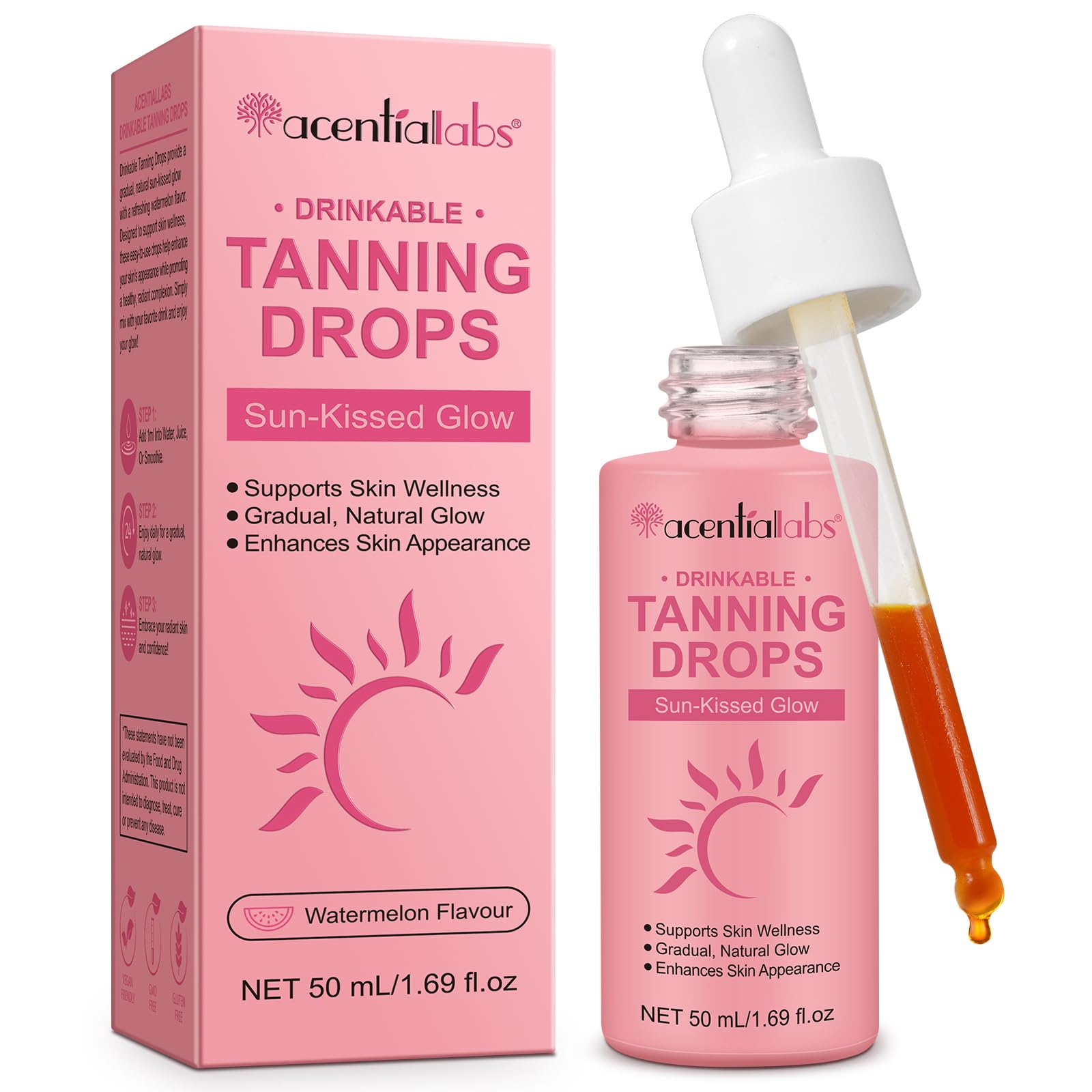 Photo 1 of Drinkable Tanning Drops,Natural Oral Tanning Drops-Sunless Self Tanner Supplements for Glowing Skin, Vegan-for All Skin Type