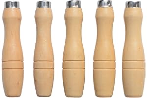 ACCOCO DS-Space Wooden File Handle with Strong Metal Collars for 4.0''-7.0'' File (5 Pack) (Medium)
