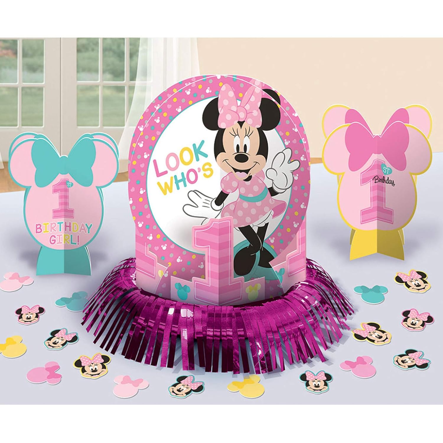 Buy 1st Birthday Minnie Mouse Table Decorating Kit 23 Piece Party