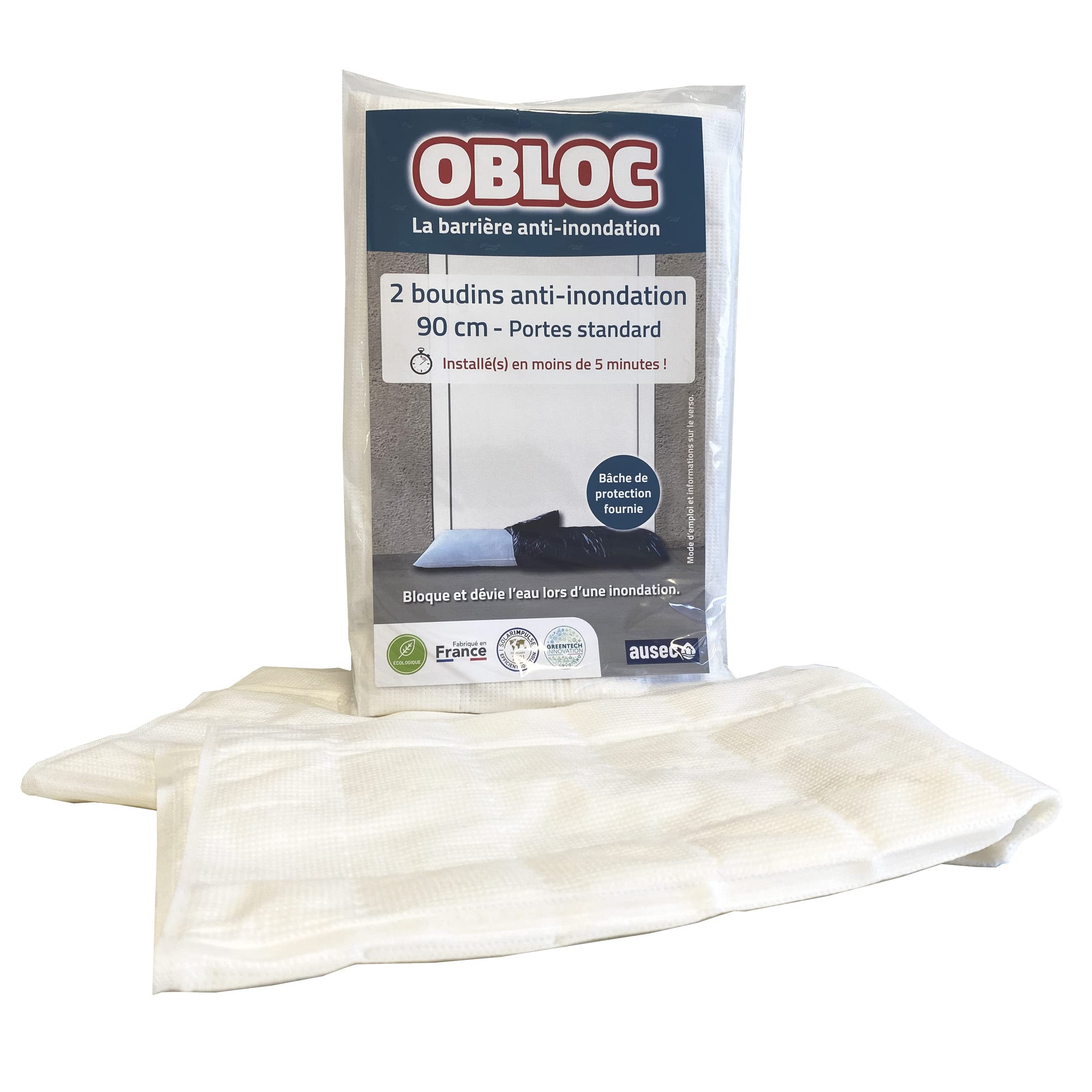 OBLOC 2 Anti-flooding Socks, 120 cm - Ecological, Waterproof, Made in France, Reusable, Patented