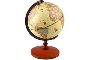 TTKTK Mini Vintage World Globe for Adults & Kids with Wooden Stand,Antique Decorative Desktop Globe for Home Décor and Office Desktop,Educational Gift Globe for kids learning 8-12 kids 4-8