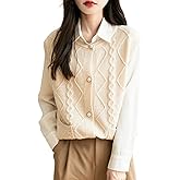 Chanyarn Women's 100% Merino Wool Sweater Vest 2025 Fall Winter Crew Neck Button Down Sleeveless Cable Knit Sweater Vest