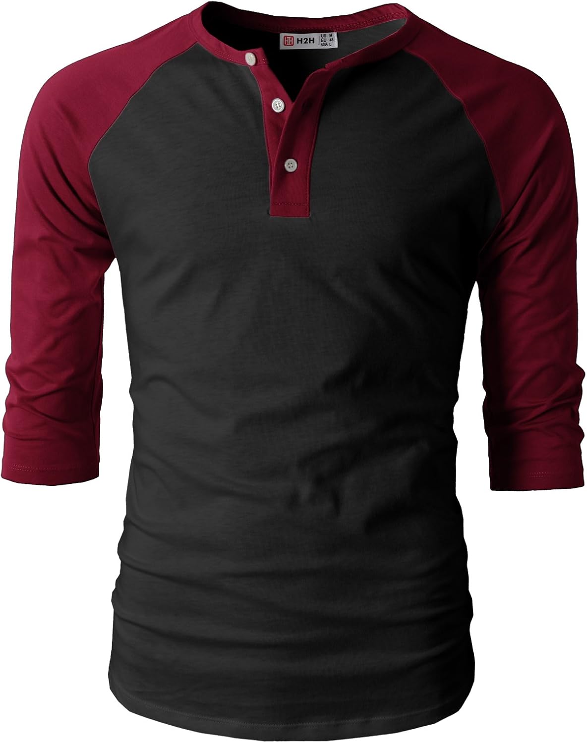 H2H Mens Casual Premium Slim Fit T-Shirts Henley Long & 3/4 Sleeve Summer Clothes at  Men’s Clothing store