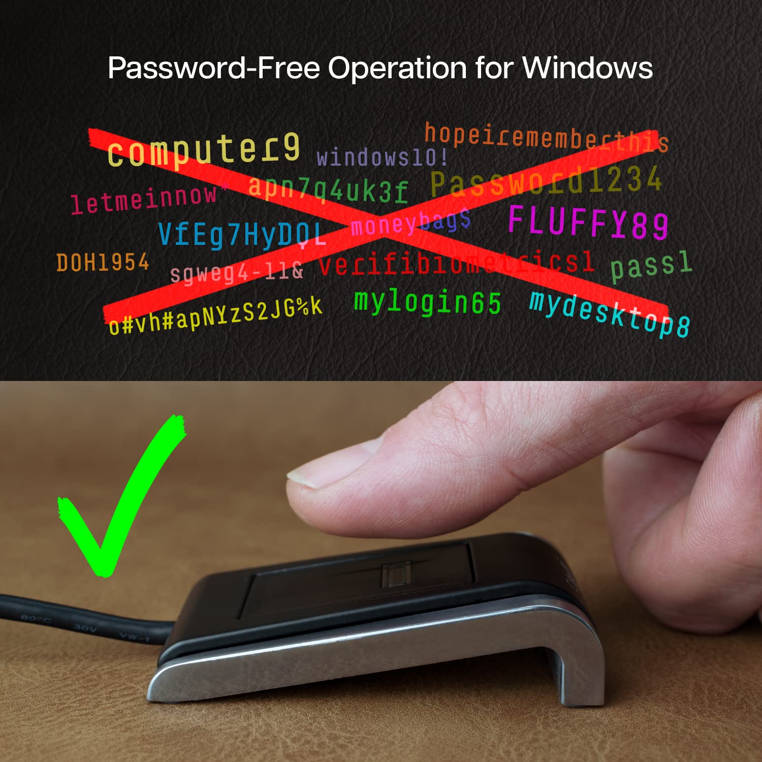 Verifi P2000 Desktop USB Fingerprint Reader - Windows Hello, Passkey Operation