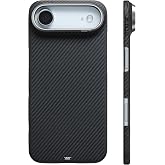 pitaka for iPhone Air Case, Caseless Feeling, Aramid, Black Grey(Twill) | Barely There Feel iPhone 17 Air Case, 600D Aramid Fiber Woven, Silky Texture, Compatible with MagSafe