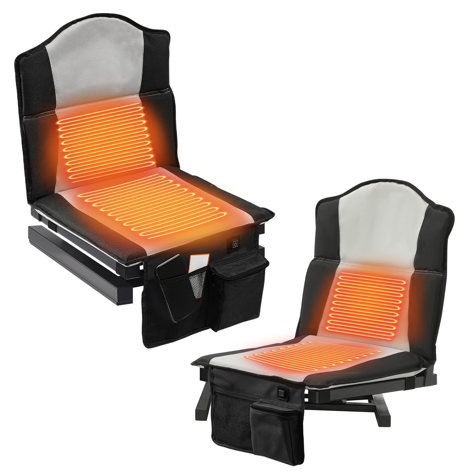 Photo 1 of ***DAMAGED - SEE NOTES/PICTURES***
Tegeme 1 Pcs Heated Stadium Seats for Bleachers 360 Degree Swivel Portable Folding Heated Seat with Backrest Dual Heat Zones Chair Adjustable Temperature for Outdoor Sports Events No Power Bank(Black)