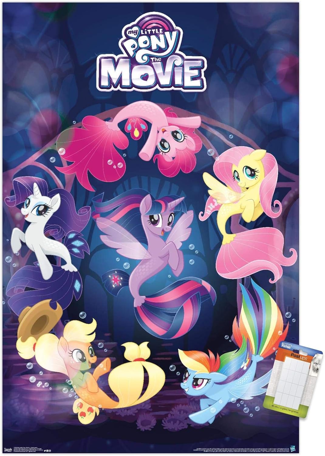 Trends International Poster Mount Hasbro My Little Pony Movie-Underwater, 22.375" x 34", Poster & Mount Bundle