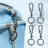 Oiissuz Zipper Clips Anti Theft Double Opening Small Zinc Alloy Carabiner Clips, Europe Travel Safety for Women, Easy to Use Suitable for Crossbody Bag, Backpack &amp; Luggage, 4pack