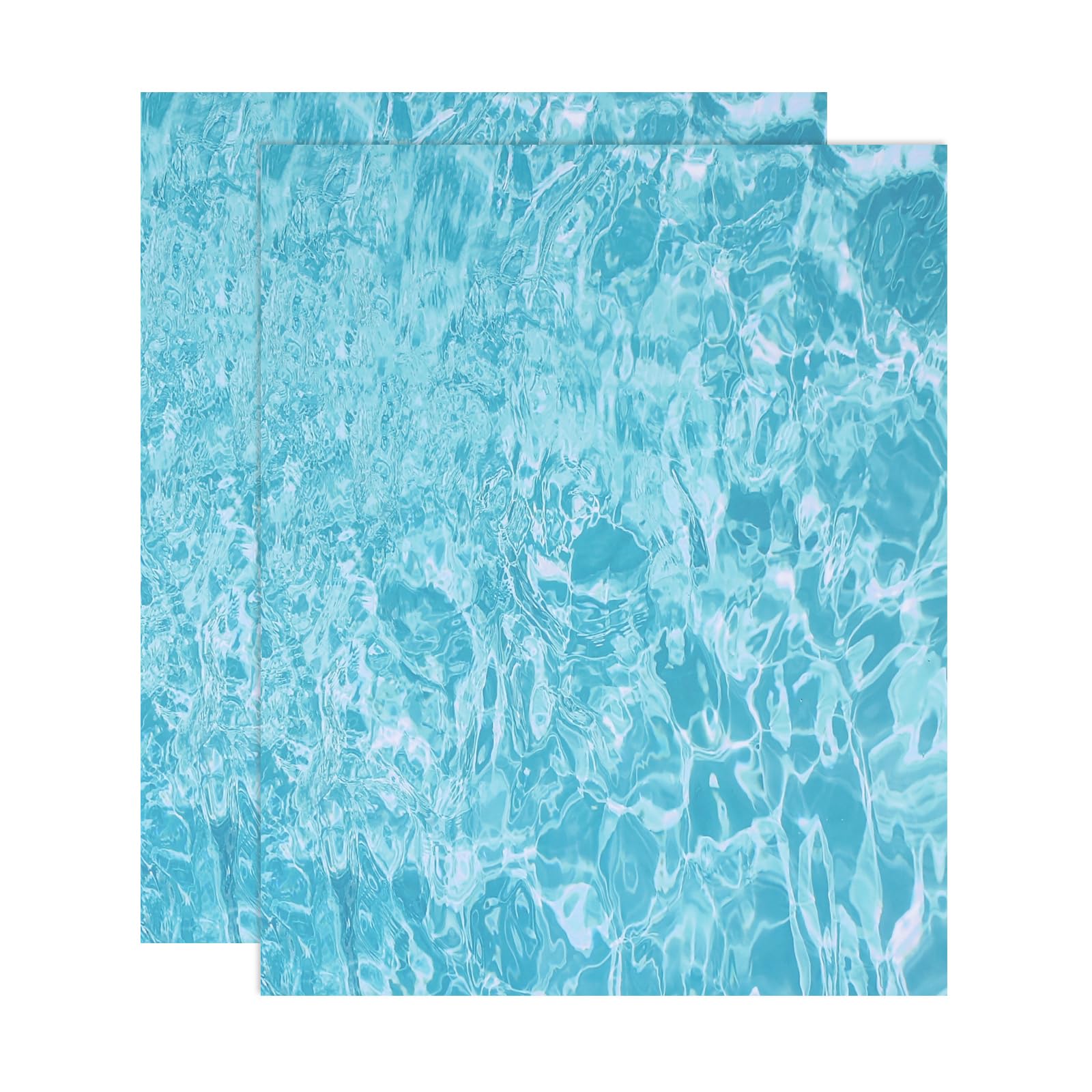 sourcing map 2 Pcs Ripple Water Sticker, Self Adhesive Artificial Water Wave Effect Stickers 11.69"x8.27" Dollhouse Wallpaper Sheets for DIY Dollhouse, Miniature Landscapes, Sky Blue