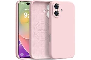 Ktele Magnetic for iPhone 16 Case [Compatible with Magsafe] [Premium Silicone Satin-Smooth Touch] Slim Shockproof Anti-Scratch Microfiber Lining Case, 6.1 inch, Chalk Pink