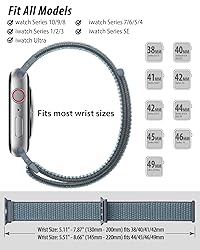 Nylon Loop Sport Band Compatible with Apple Watch