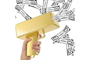 Sopu Make it Rain Money Gun Paper Playing Spary Money Toy Gun, Prop Money Gun Cash Gun Toy Party Supplies (Metallic Gold)