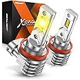 SEALIGHT H11 LED Fog Lights Bulbs Yellow or DRL 16000LM Brightness, H16/H8 Fog Lamps 3000K Amber Light Strong Penetration, 2024 Upgrade Liquid-cooled Copper Tubing H16 Fog Lights for Truck, Pack of 2