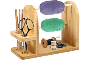 LIQING Yarn Holder for Crocheting Crochet Accessories Crochet Yarn Holders Portable Yarn Holders Double Rotating Yarn Ball Holders for Crochet Handmade Wooden Yarn Dispensers Crochet Gifts