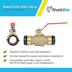 SharkBite 1-1/4 x 1-1/4 Inch Ball Valve, Push To