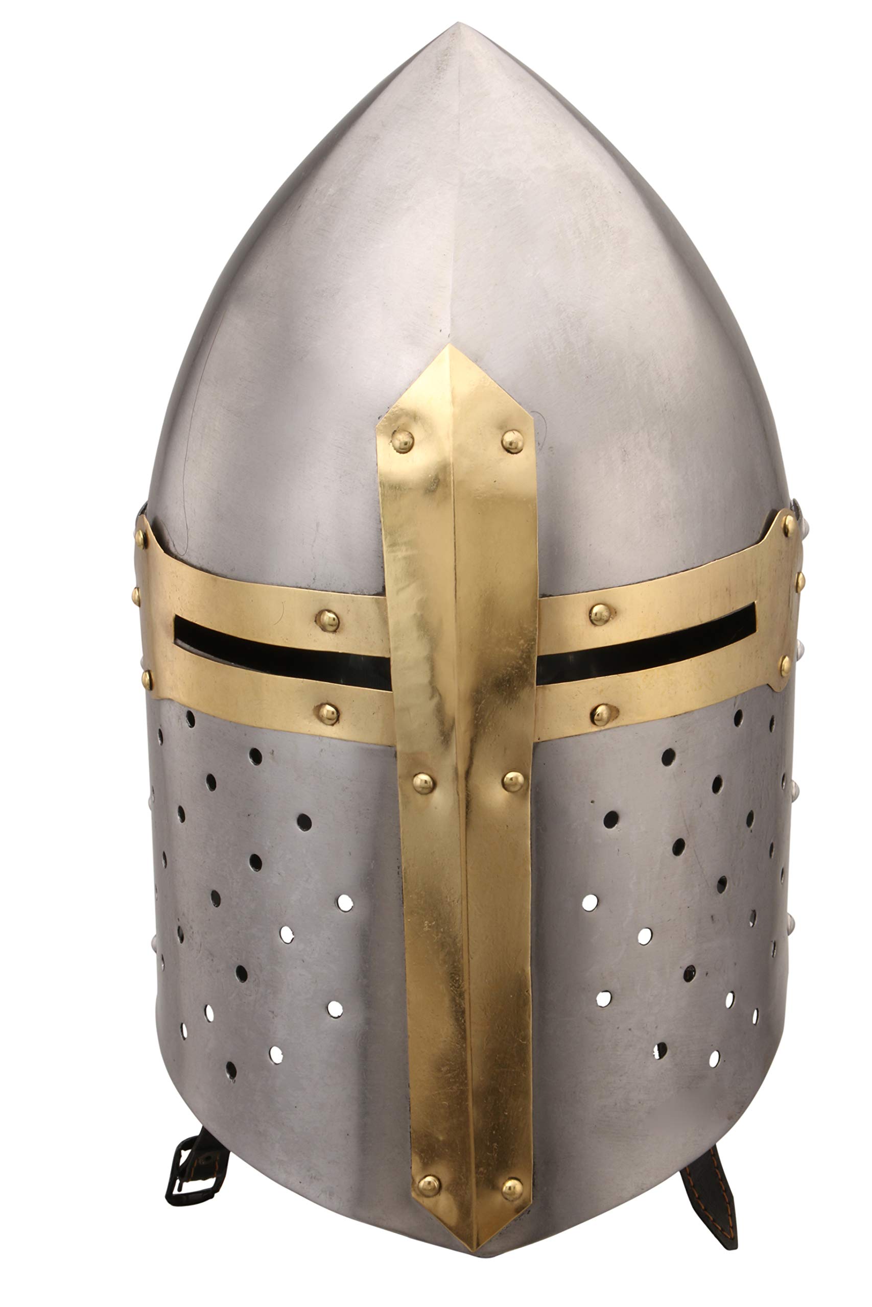Deco 79 Metal Medieval Knight Crusader Helmet, 9