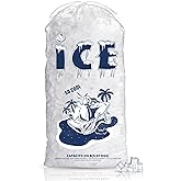 FireKylin 50 Pack Ice Bags 20 lb, Heavy Duty, Drawstring, 2 Mils Thickness | Reusable Ice Cube Storage Bags, Plastic, Portable, for Home and Commercial Ice Machines, Camping Trips, Party Preparation