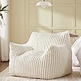 Achicsofar Giant Bean Bag Chairs for Adults Teens, Large Bean Bag Sofa Chairs with Filling Comfy Fuzzy BeanBag Chair with Armrests for Bedroom Living Room Reading