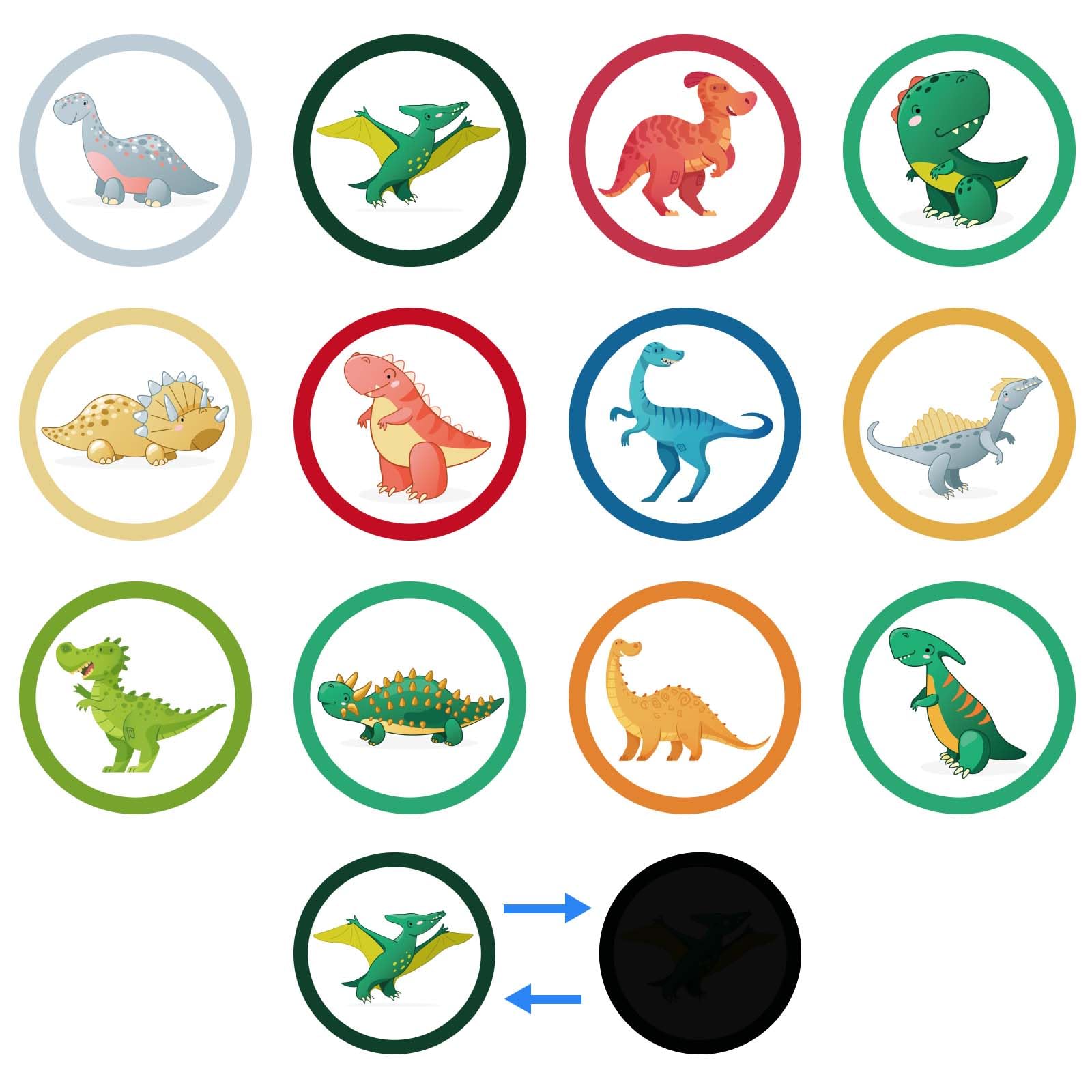 24 Sheets Potty Training Stickers, 12 Styles Color Changing Pee Stickers Cute Cartoon Toilet Target for Boys Girls Toddlers (Dinosaur Pattern)