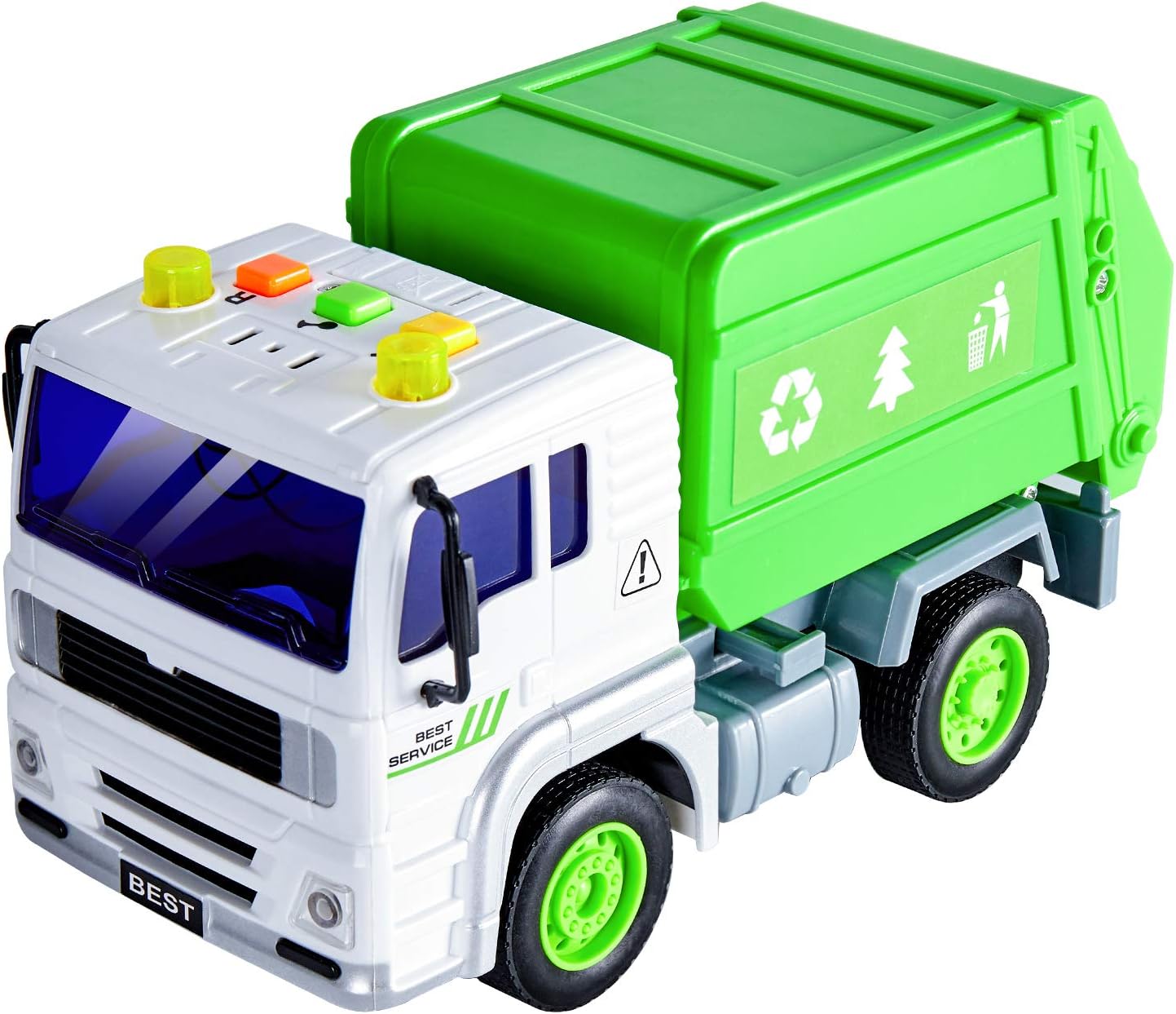 HERSITY Garbage Truck Toy Lights and Sounds Rubbish Truck Friction
