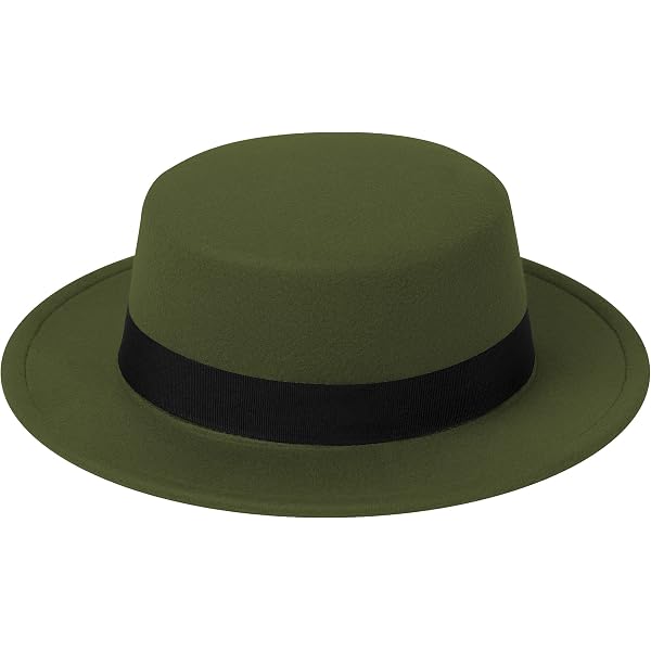 CHENTAI Unisex Vintage Wool Pork Pie Hat – Black Wide Brim Boater/Fedora Style For Men & Women, Hand Wash - View #5