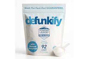 DEFUNKIFY Laundry Detergent Powder, 92 Load. Unscented Laundry Soap Powder Detergent for Sensitive Skin. ProvenSafe™ Laundry Stripper Washing Soda w/Odor & Stain Remover for Activewear & All Fabrics