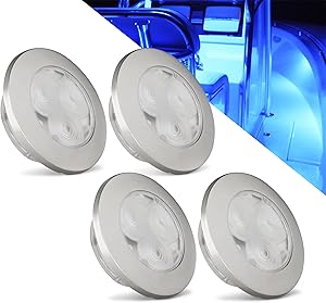 Five Oceans Interior Round LED Flush Mount Ceiling Light, Blue (4 Pack) FO-4135-M4