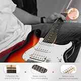 Donner 39 Inch Electric Guitar Starter Kit Sunburst HSS Pickup Bundle view 6