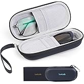 Luxtude Double Glasses Case Hard Shell, Double Eyeglass Case Dual Sunglasses Cases, Travel Sunglasses Organizer for Women Men