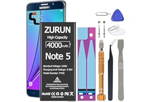 ZUEUS Galaxy Note 5 Battery Upgraded ZURUN 4000mAh Li-Polymer Battery EB-BN920ABE Replacement for Samsung Galaxy Note 5 N920 N920V N920A N920T N920P with Screwdriver Tool Kit [2 Year Warranty]
