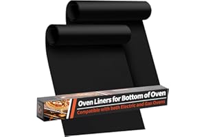 2 Pack Oven Liners for Bottom of Oven, 17x25 Large Heavy Duty Non-Stick Reusable Oven Mat for Electric, Gas, Toaster & Convec