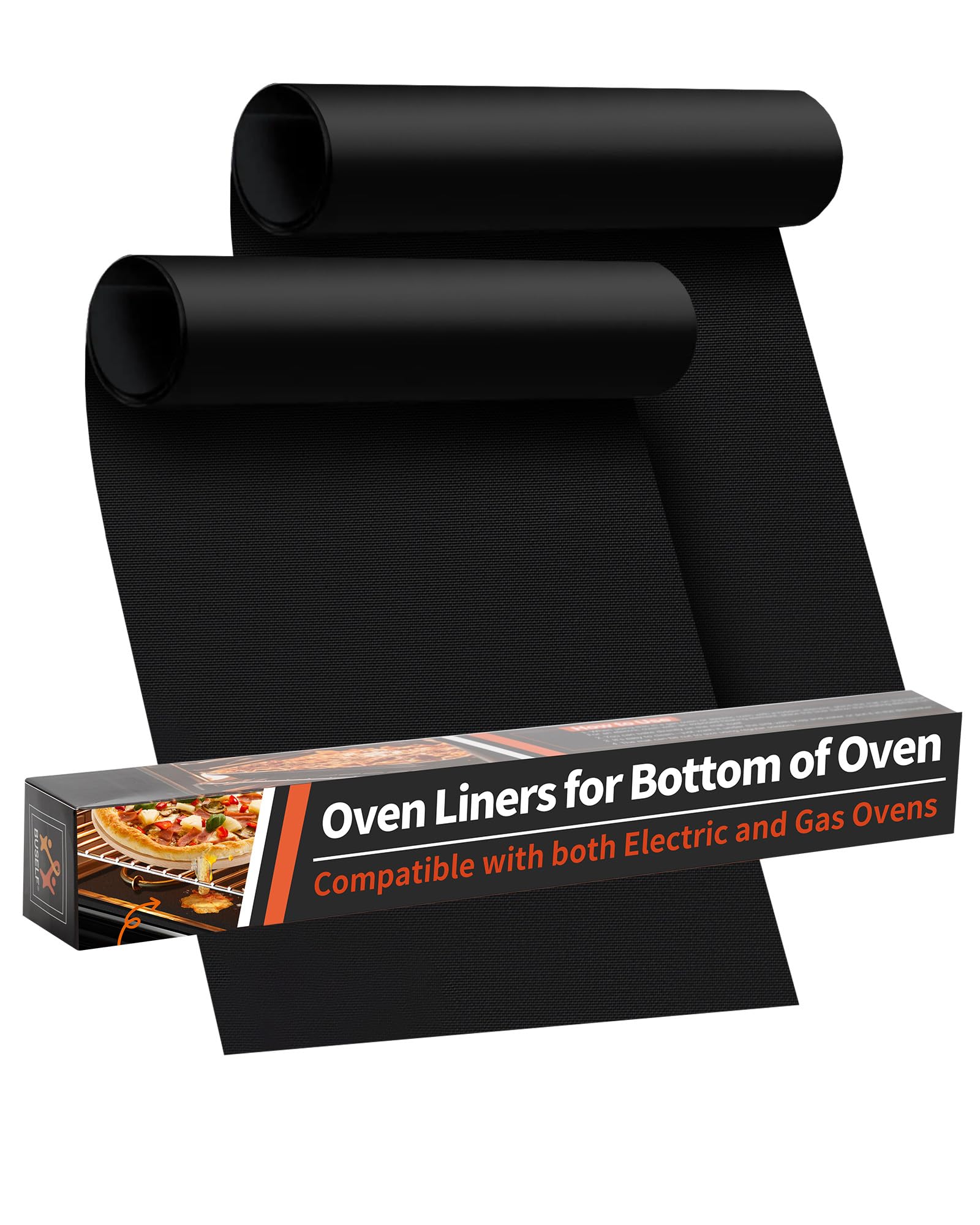 Photo 1 of Oven Liners for Bottom of Oven - 2 Pack Large Heavy Duty Oven Mats, 17"x 25" Reusable Matt Liner for Electric, Gas, Toaster Ovens & Grills, BPA & PFOA Free, Kitchen Essentials, Black