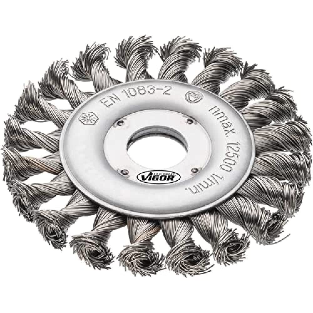 Vigor V6804 Angle Grinder Brush Braided 115 mm Hole Diameter 22.2 mm Silver