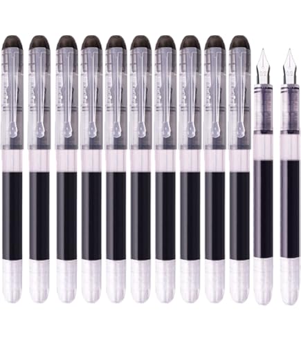 Lot De 9 Stylos Plume Jetables, Stylos Plume à Encre Colorée
