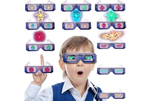 EEkiiqi 12 Packs Halloween 3D Diffraction Glasses Holographic glasses Skeleton/Bat/Pumpkin/Witch