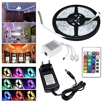 VGO® 3M LED Strip RGB LED Streifen Wasserdicht Lichtband dimmable Außenbereich led strip Fernbedienung Wohnzimmer Schlafzimme