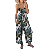 ANRABESS Women Jumpsuits 2026 Casual Sleeveless Spaghetti Strap Boho Wide Leg Rompers Summer Outfits Beach Vacation Clothes