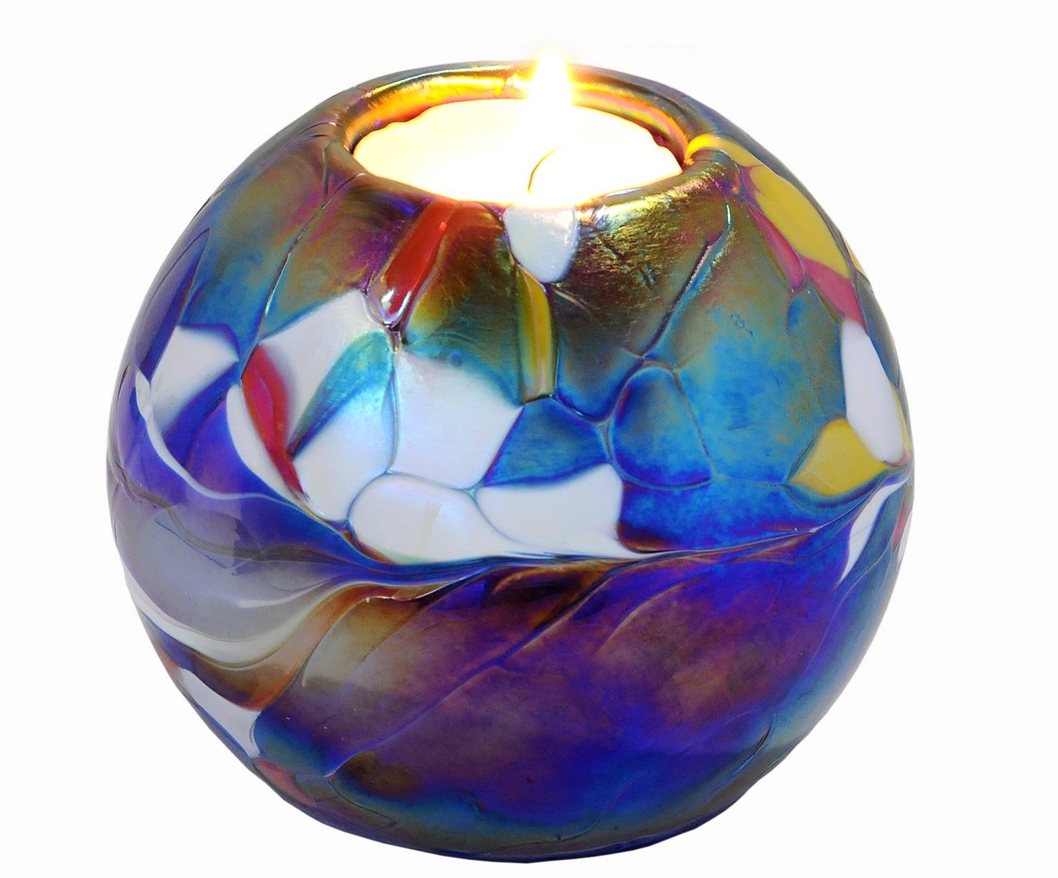 D&J Glassware Friendship Mini Globe Tea Light in a Blue Colour